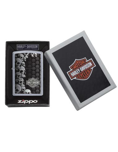 ISQUEIRO COM CAVEIRAS DE FUNDO HARLEY DE ZIPPO