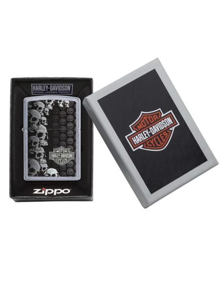 Comprar Encendedor Zippo Con Fondo De Calaveras Harley a precio de oferta