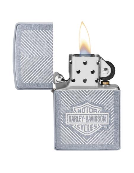 ZIPPO LIGHTER WITH HARLEY LOGO ENGRAVED LUSTER