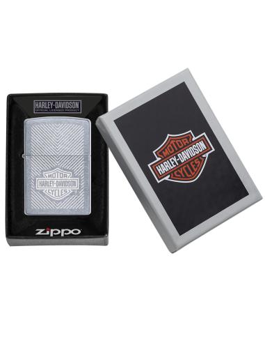 ZIPPO LIGHTER WITH HARLEY LOGO ENGRAVED LUSTER