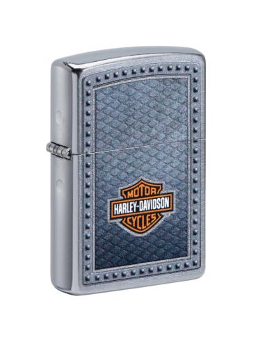 BRIQUET ZIPPO AVEC LOGO HARLEY SUR MÉTAL