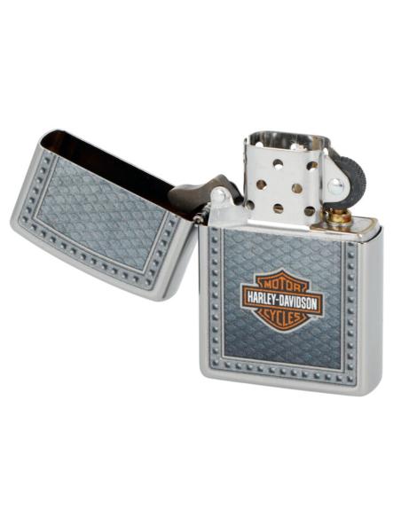 Comprar Encendedor Zippo Con Logo De Harley Sobre Metal a precio de oferta