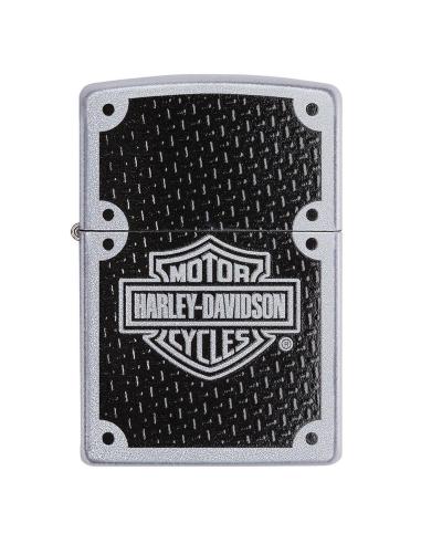ISQUEIRO ZIPPO COM LOGOTIPO DA HARLEY E FUNDO EM FIBRA DE CARBONO