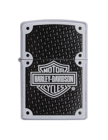 ISQUEIRO ZIPPO COM LOGOTIPO DA HARLEY E FUNDO EM FIBRA DE CARBONO