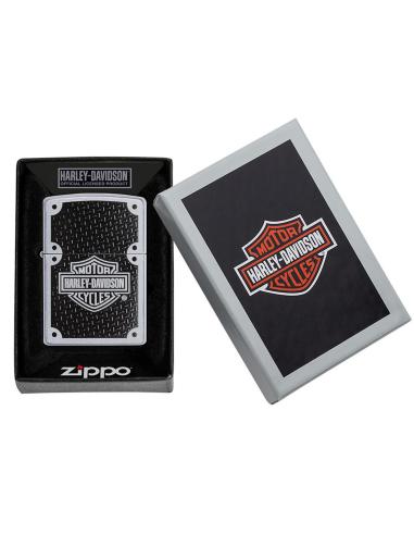 Comprar Encendedor Zippo Con Logo De Harley Y Fondo De Fibra De Carbono a precio de oferta