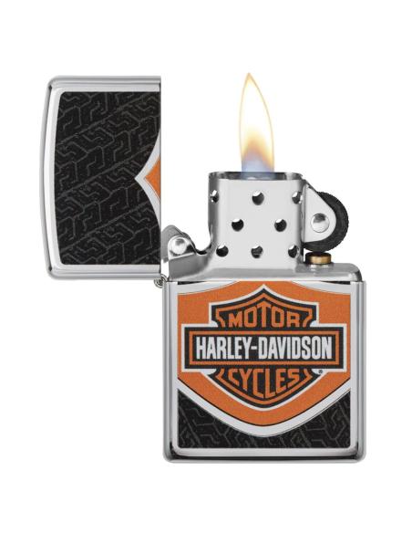 Comprar Mechero Zippo Cromo Pulido Con Logo De Harley-Davidson a precio de oferta
