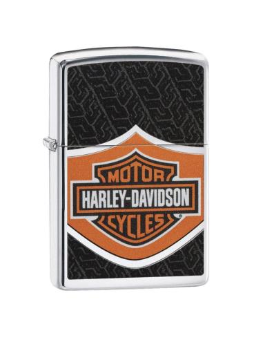 POLISHED CHROME ZIPPO LIGHTER WITH HARLEY-DAVIDSON LOGO