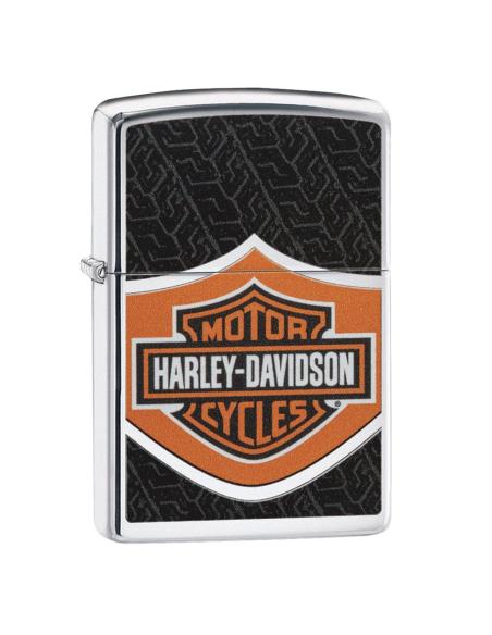 POLISHED CHROME ZIPPO LIGHTER WITH HARLEY-DAVIDSON LOGO