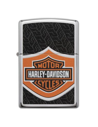 ISQUEIRO ZIPPO CROMADO POLIDO COM O LOGOTIPO DA HARLEY-DAVIDSON