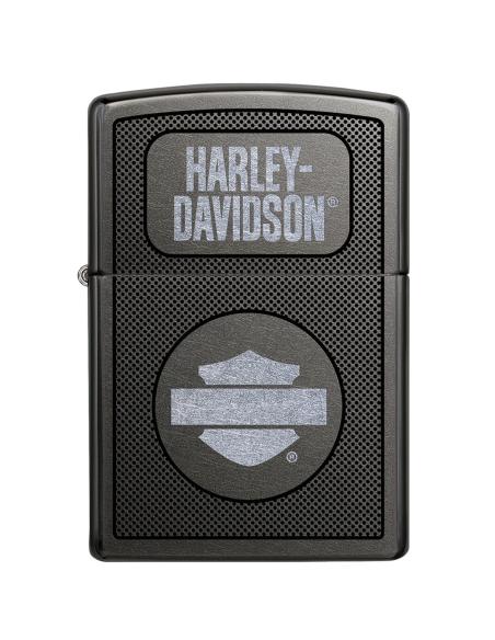 ISQUEIRO HARLEY PRETO COM GRAVAÇÃO A LASER ZIPPO