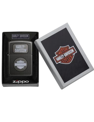 ISQUEIRO HARLEY PRETO COM GRAVAÇÃO A LASER ZIPPO