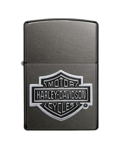 BRIQUET NOIR AVEC EMBLÈME HARLEY ET EMBOSSAGE ZIPPO