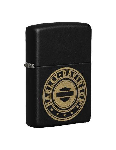 Comprar Mechero Negro De Zippo Con Logo De Harley Grabado En Láser a precio de oferta