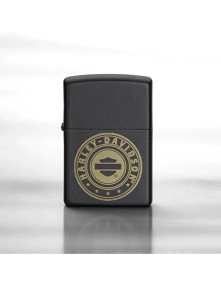 Comprar Mechero Negro De Zippo Con Logo De Harley Grabado En Láser a precio de oferta