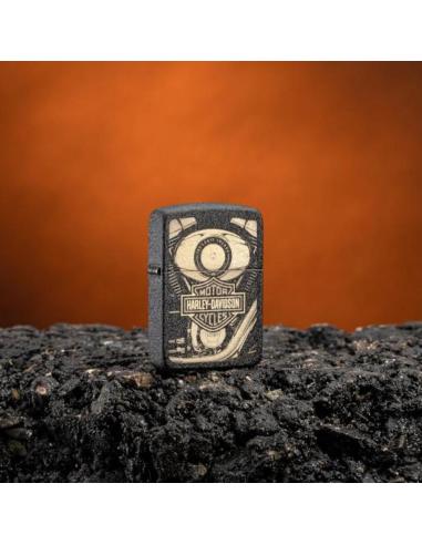 ZIPPO ISQUEIRO BRACK CRACKLE 1941 COM O LOGÓTIPO DA HARLEY