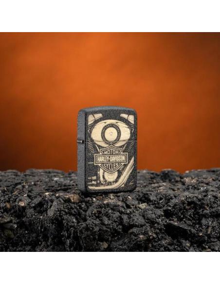 ZIPPO LIGHTER BRACKLE CRACKLE 1941 WITH HARLEY LOGO