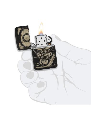 BRIQUET ZIPPO BRACKLE CRACKLE 1941 AVEC LOGO HARLEY