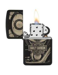 ZIPPO LIGHTER BRACKLE CRACKLE 1941 WITH HARLEY LOGO 2