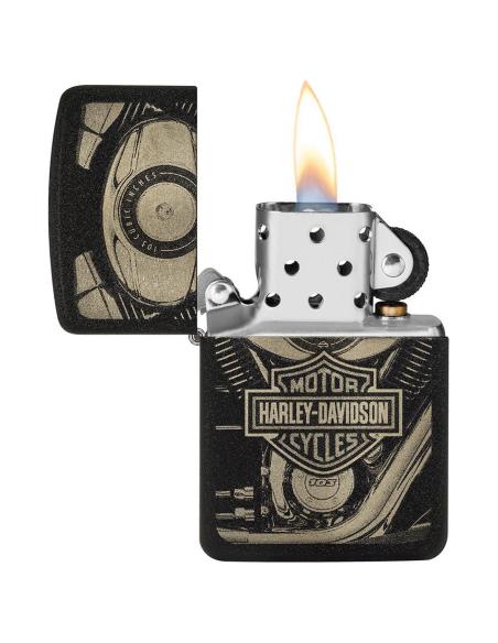 ZIPPO LIGHTER BRACKLE CRACKLE 1941 WITH HARLEY LOGO