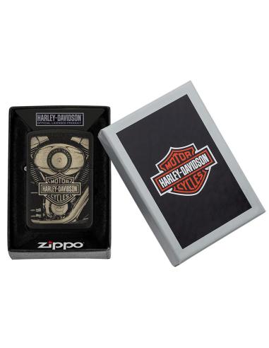 ZIPPO ISQUEIRO BRACK CRACKLE 1941 COM O LOGÓTIPO DA HARLEY