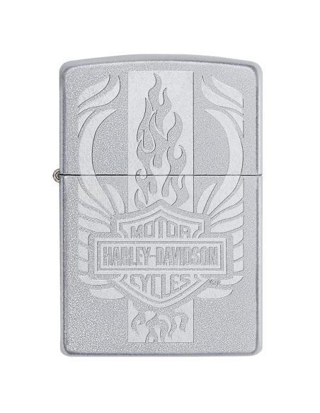 ISQUEIRO ZIPPO EM CROMADO SATIN COM LOGÓTIPO HARLEY