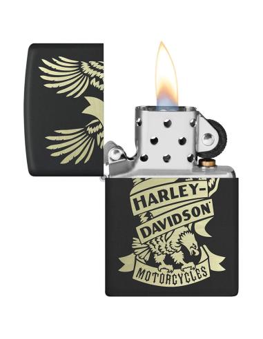 BLACK HARLEY LIGHTER WITH ZIPPO LASER ENGRAVING
