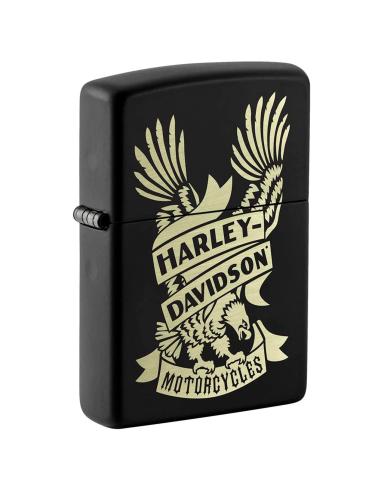 BLACK HARLEY LIGHTER WITH ZIPPO LASER ENGRAVING