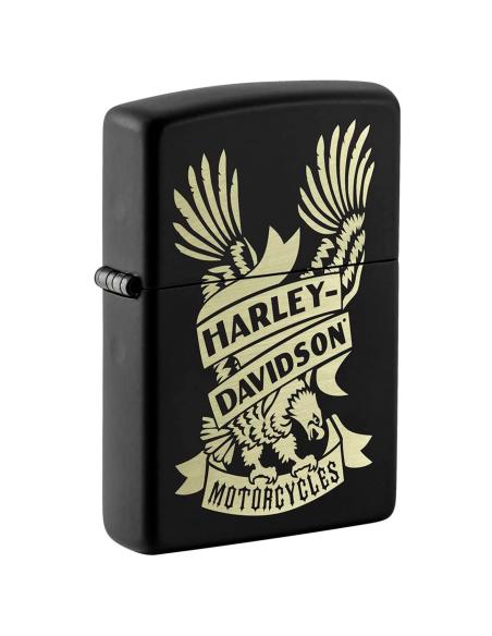 BLACK HARLEY LIGHTER WITH ZIPPO LASER ENGRAVING