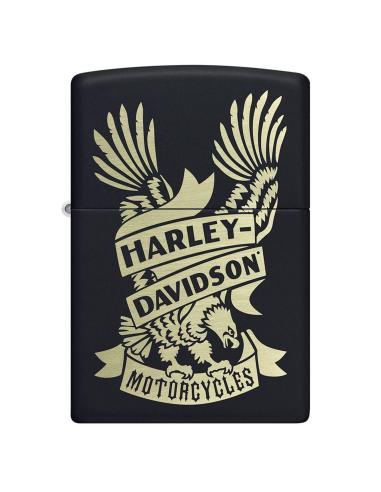 ISQUEIRO HARLEY PRETO COM GRAVAÇÃO A LASER ZIPPO