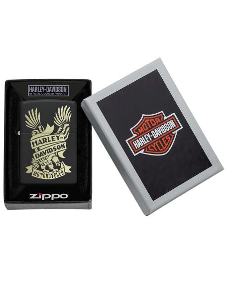 BLACK HARLEY LIGHTER WITH ZIPPO LASER ENGRAVING