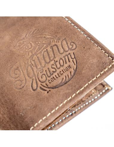 LEATHER WALLET BROWN IGUANA CUSTOM COLLECTION