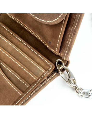 PORTEFEUILLE EN CUIR BRUN IGUANE COLLECTION PERSONNALISÉE