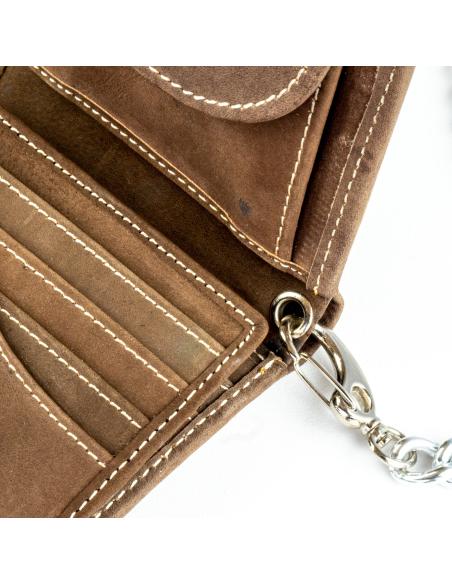 PORTEFEUILLE EN CUIR BRUN IGUANE COLLECTION PERSONNALISÉE