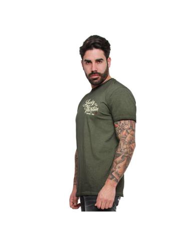 T-SHIRT IRON VERDE RETRO VINTAGE POR LUCKY 13
