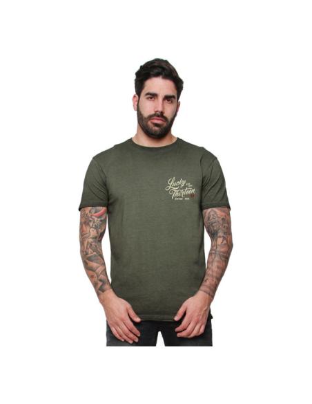 Comprar Camiseta Vintage Iron Verde Retro De Lucky 13 a precio de oferta