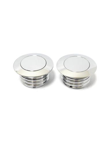 JEU DE DEUX BOUCHONS DE GAZ POP-UP CHROME POUR HARLEY