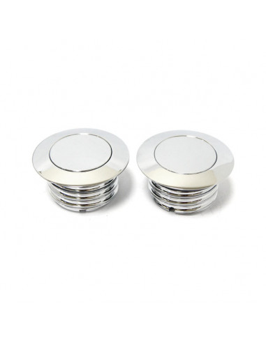 SET OF TWO CHROME POP-UP GAS PLUG FOR HARLEY
