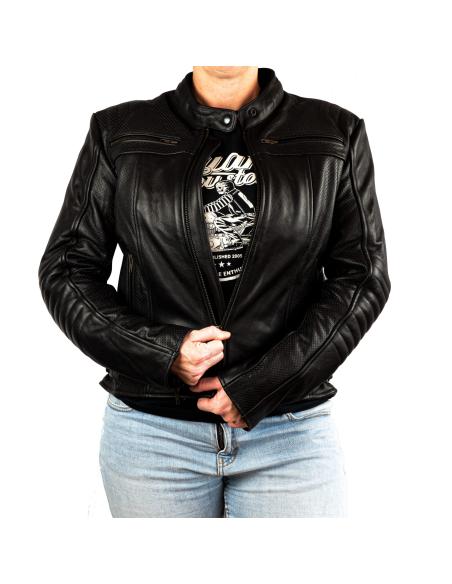 Comprar Chaqueta De Moto Femenina Black Moon De Piel a precio de oferta