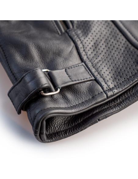 WOMEN'S MOTORCYCLE LEATHER JACKET BLACK MOON