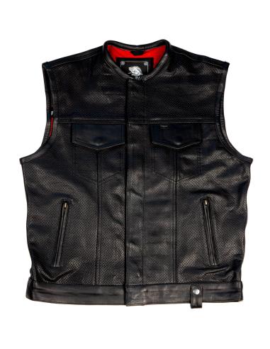 BRONTOLO PERFORATED LEATHER BIKER JACKET