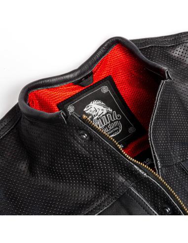COLETE DE MOTOCICLISTA BRONTOLO PERFURADO DE COURO