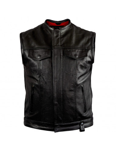 BRONTOLO PERFORATED LEATHER BIKER JACKET