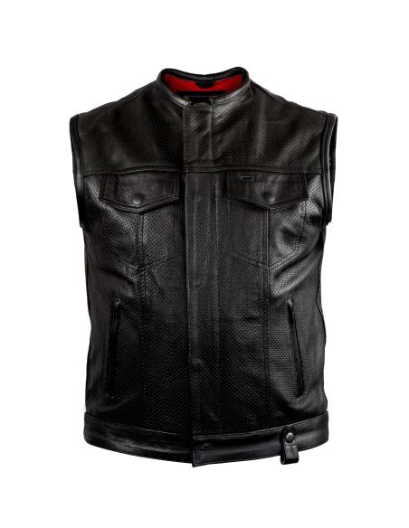 Comprar Chaleco Motero De Piel Perforada Brontolo a precio de oferta