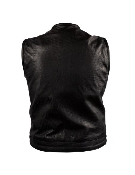 COLETE DE MOTOCICLISTA BRONTOLO PERFURADO DE COURO