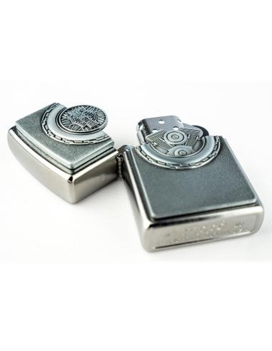 ZIPPO LIGHTER WITH WHEEL AND HARLEY-DAVIDSON ENGINE
