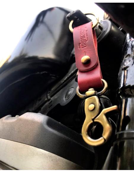 CHERRY RED LEATHER KEY CHAIN