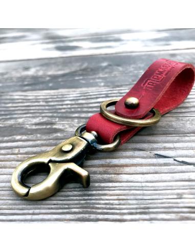 Comprar Llavero De Cuero En Rojo Cereza Trip Machine a precio de oferta