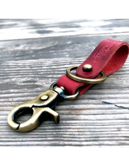 CHERRY RED LEATHER KEY CHAIN