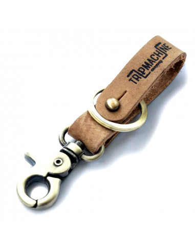 KEY HOLDER IN NATURAL LEATHER AND OLD GOLD
