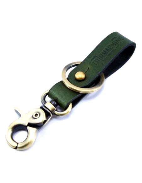 Porte-Clés Doré En Cuir Vert | Prix Promo